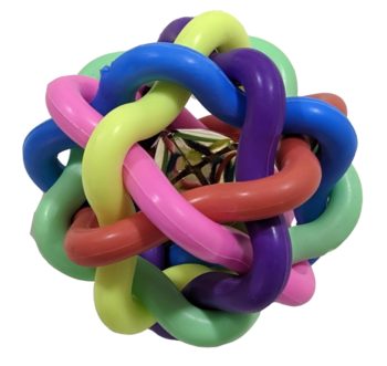 JUGUETE PELOTA ENREDADA DE GOMA GRANDE 8 CM ARF