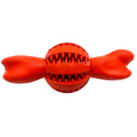 JUGUETE PELOTA DE GOMA CON DIENTES Y HUESO GRANDE 18 CM ARF