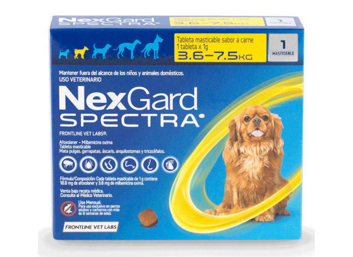 NEXGARD SPECTRA S 3,6 – 7,5 KG (1G) P – MASTICABLE