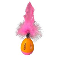 JUGUETE DE GATO BASE INESTABLE CON PLUMA Y CASCABEL ARF