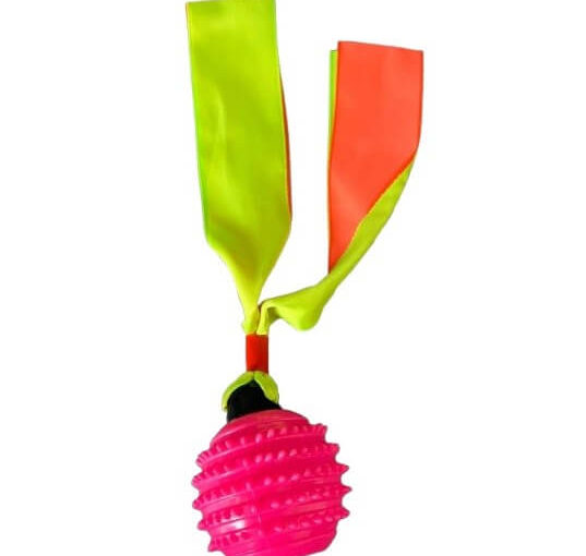JUGUETE LATEX PELOTA CON CINTAS ARF