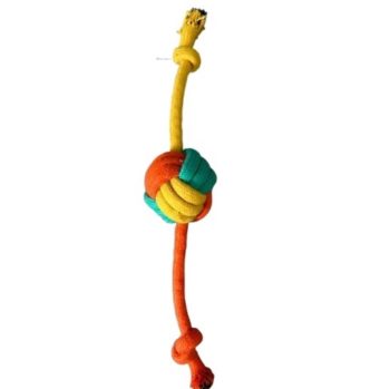 JUGUETE SOGA PELOTA TRENZADA DOBLE AGARRE 30CM ARF
