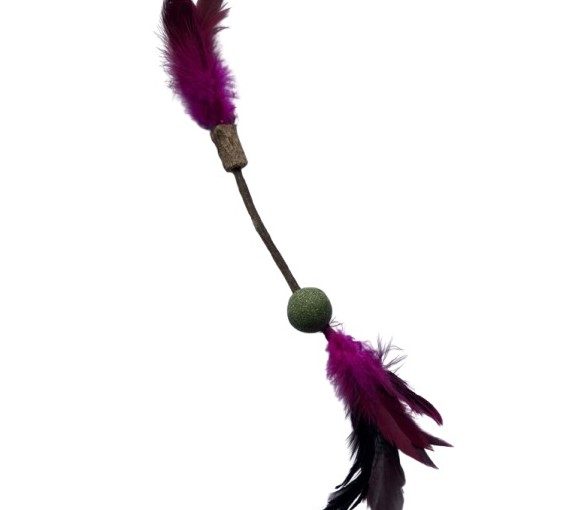 JUGUETE DE GATO RAMA C PLUMAS Y BOLA HIERBA GATERA ARF