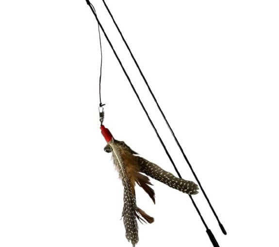 JUGUETE DE GATO VARITA EXTENSIBLE PLUMAS Y CASCABEL ARF
