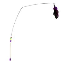 JUGUETE DE GATO VARITA ALOCADA CON PLUMAS Y CASCABEL ARF
