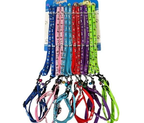 CONJUNTO CORREA COLLAR GATO GRANDE X 12 UNID ARF
