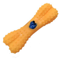 JUGUETE LATEX HUESO CON PUNTOS Y CARITA DE PERRO 15 CM ARF