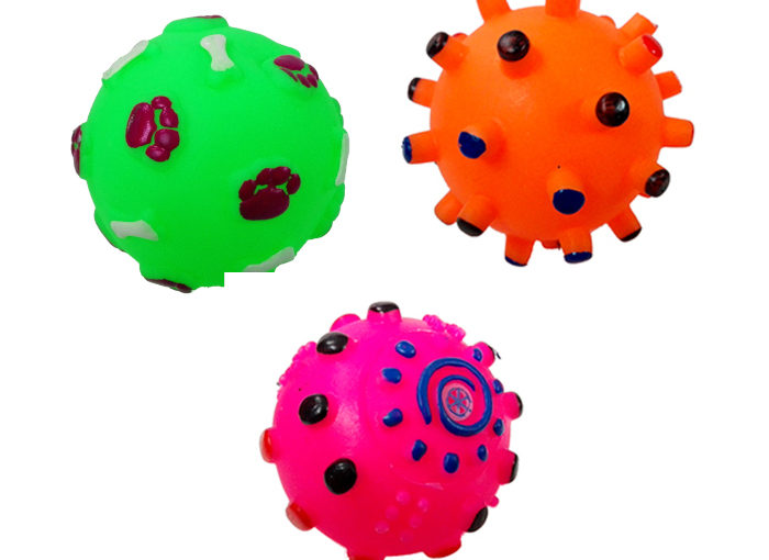 JUGUETE LATEX PELOTA SURTIDA 7 CM C/CHIFLE ARF