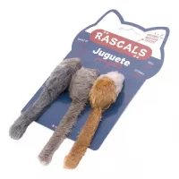 SET 3 RATONCITOS  PARA GATOS - COLORES SURTIDOS - MEDIDA: 3X12CM -