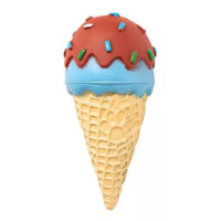 HELADO - JUGUETE DE VINILO CON CHIFLE - COLOR MARRÓN Y CELESTE. MEDIDA