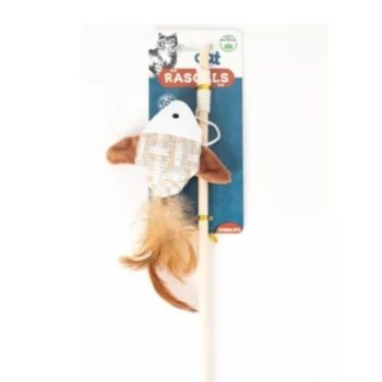 CAÑITA INTERACTIVA PEZ BLANCO PARA GATOS ECOLOGICA - TAMAÑO: CAÑA: 40C